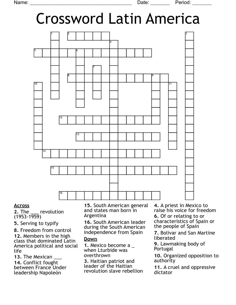 Crossword Latin America 
