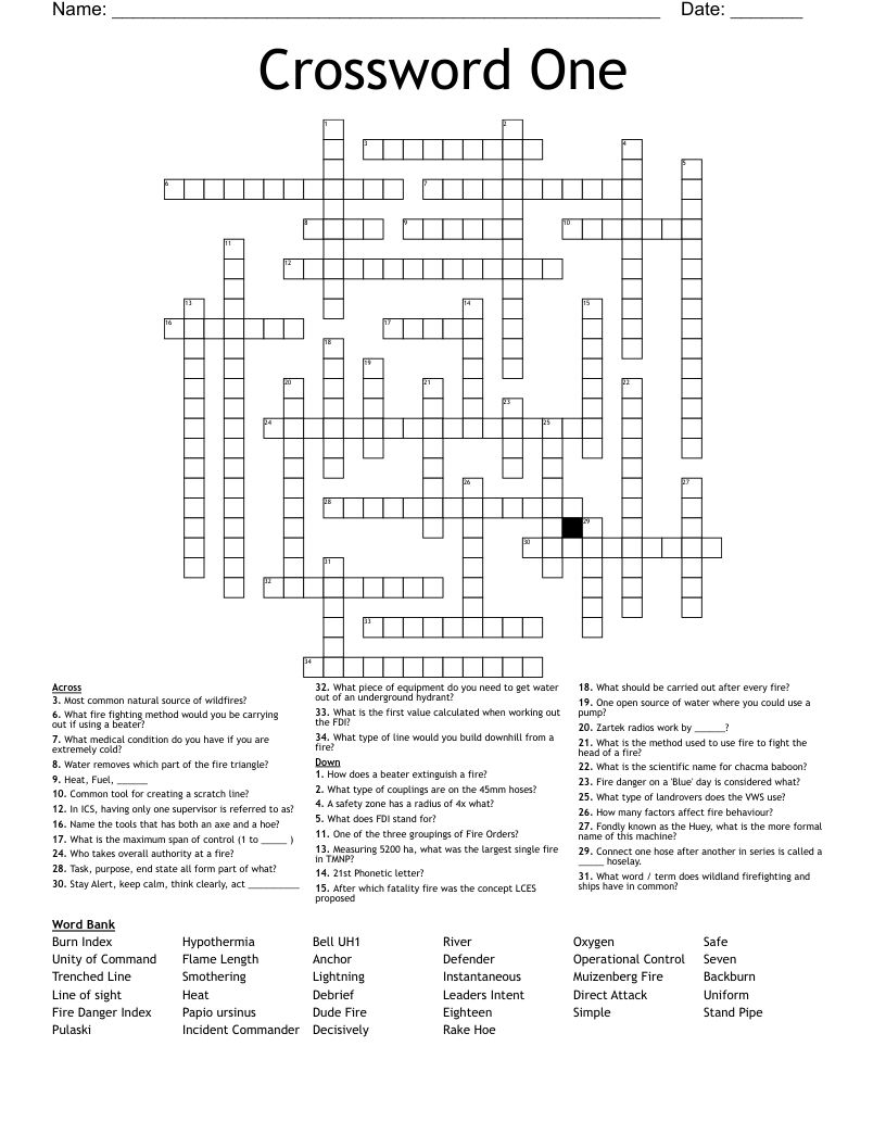 Crossword One