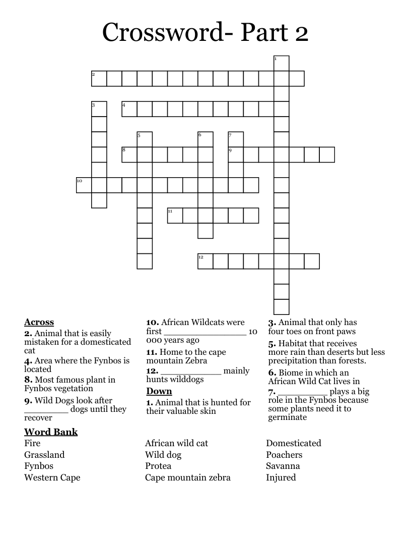 Crossword- Part 2 