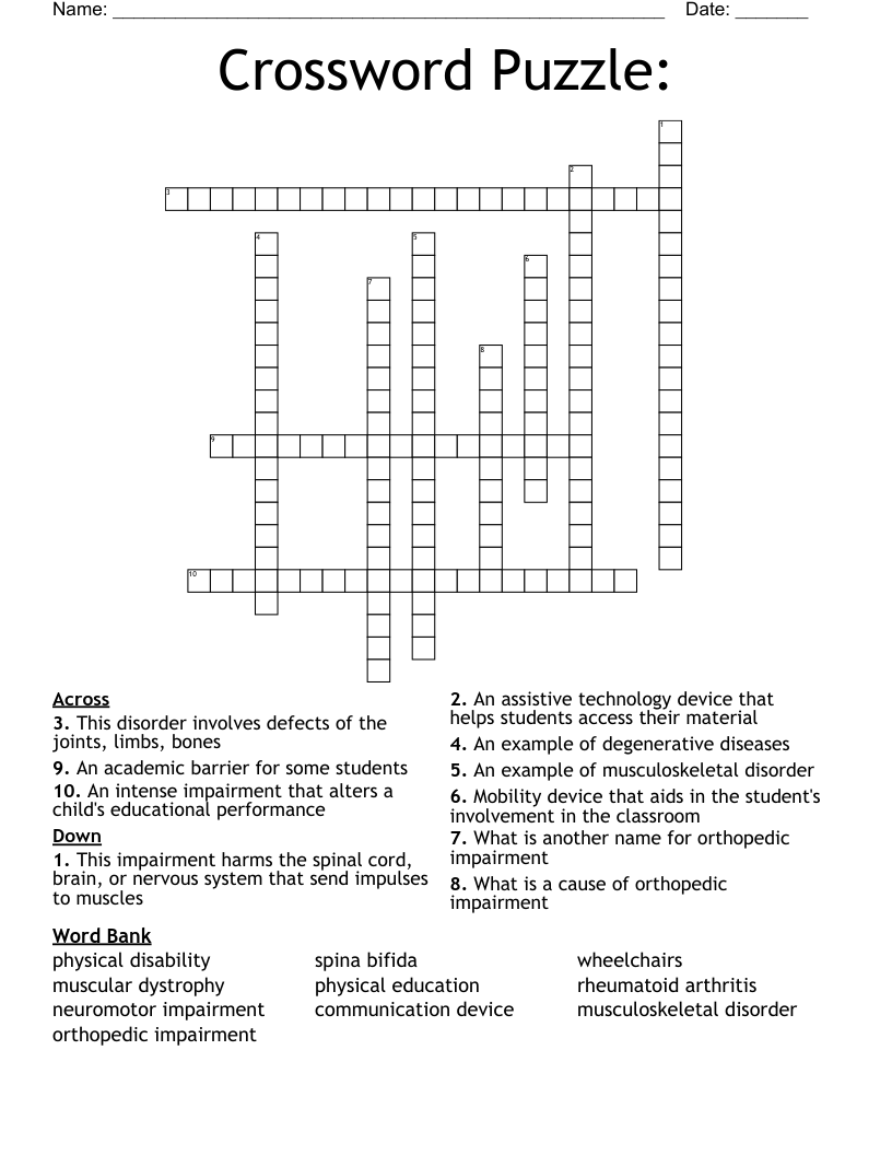 Crossword Puzzle: