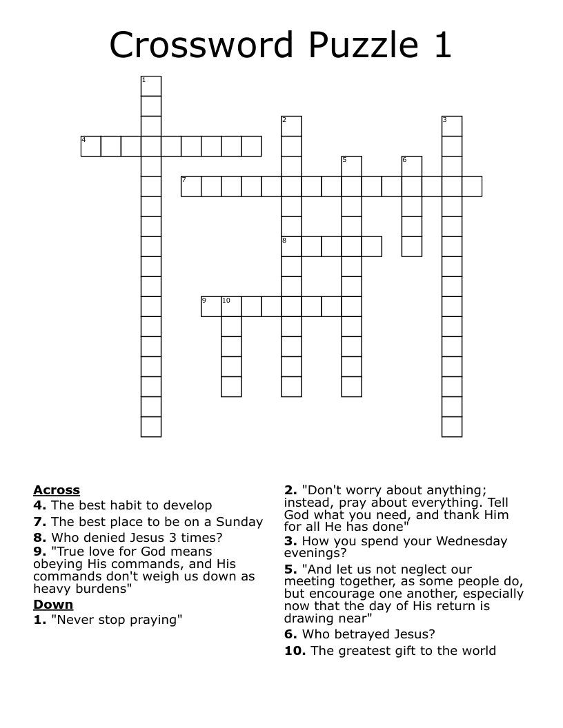 Crossword Puzzle 1
