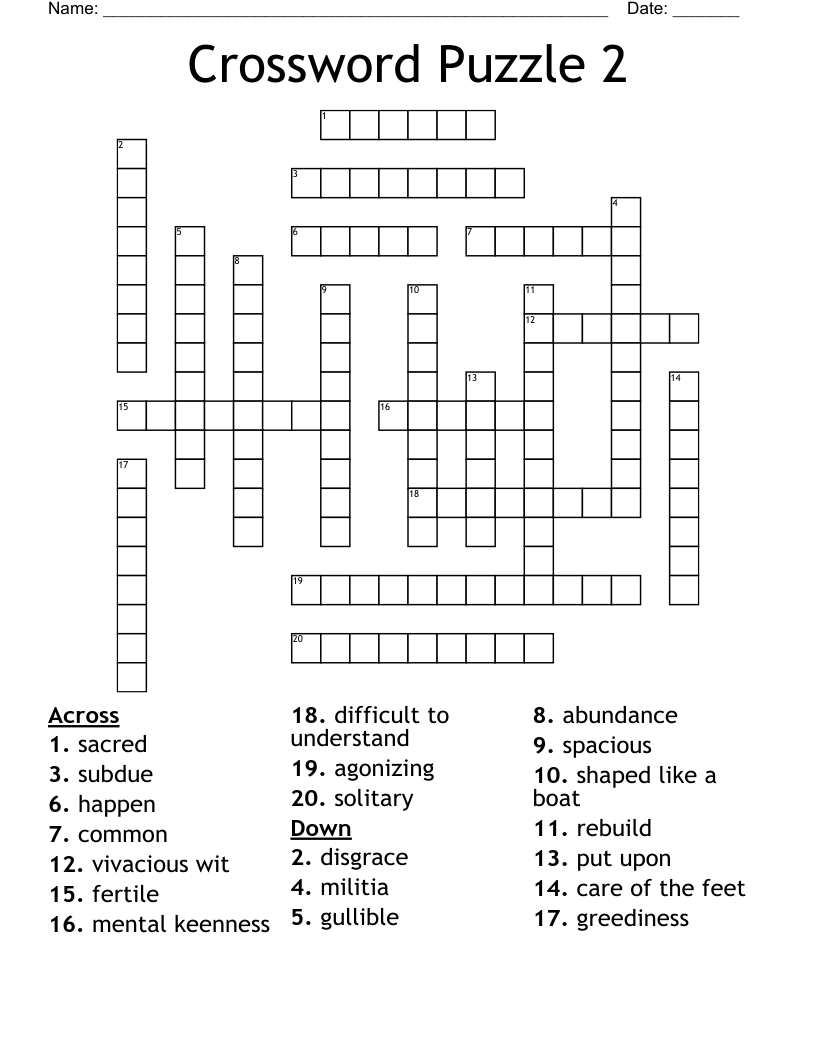 Crossword Puzzle 2