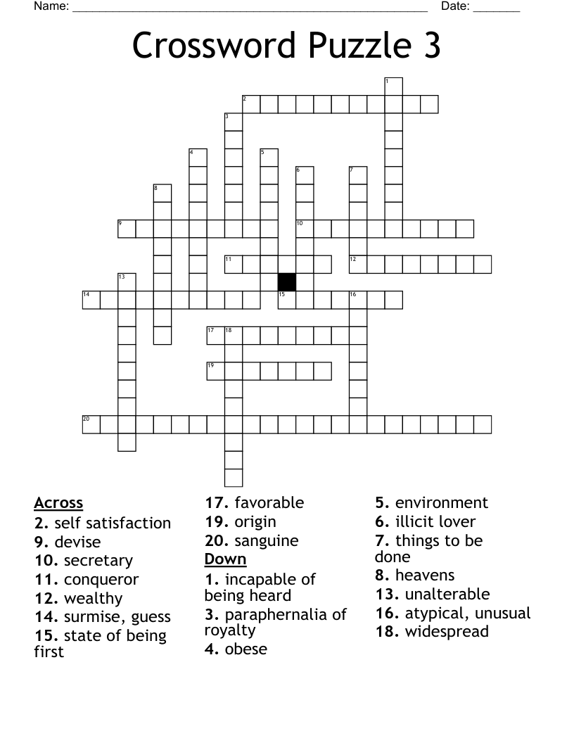 Crossword Puzzle 3