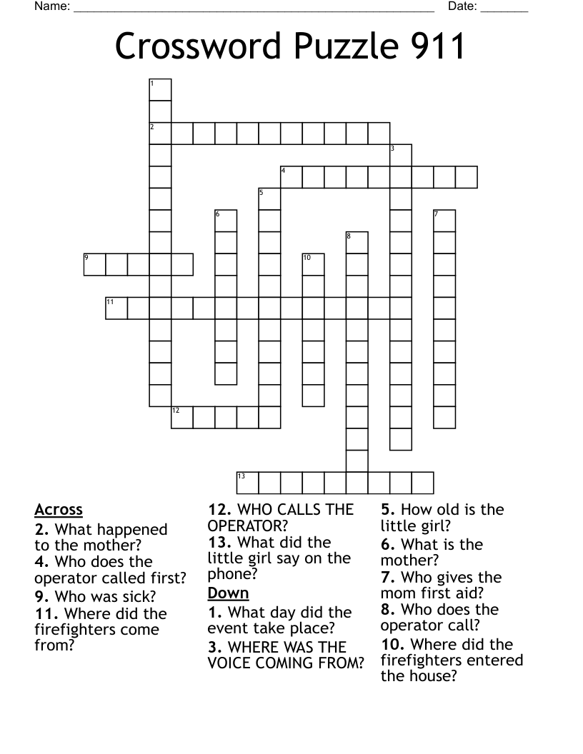 Crossword Puzzle 911