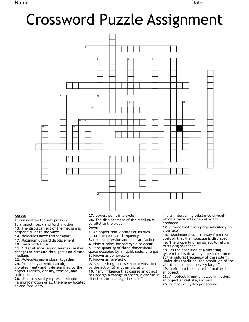Crossword Puzzle Assignment