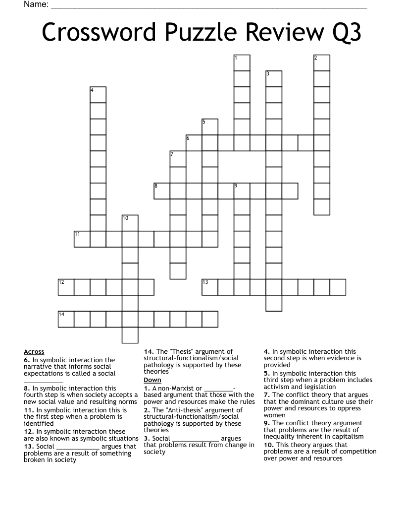 Crossword Puzzle Review Q3