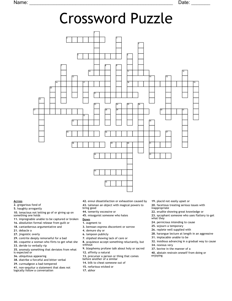Crossword Puzzle 