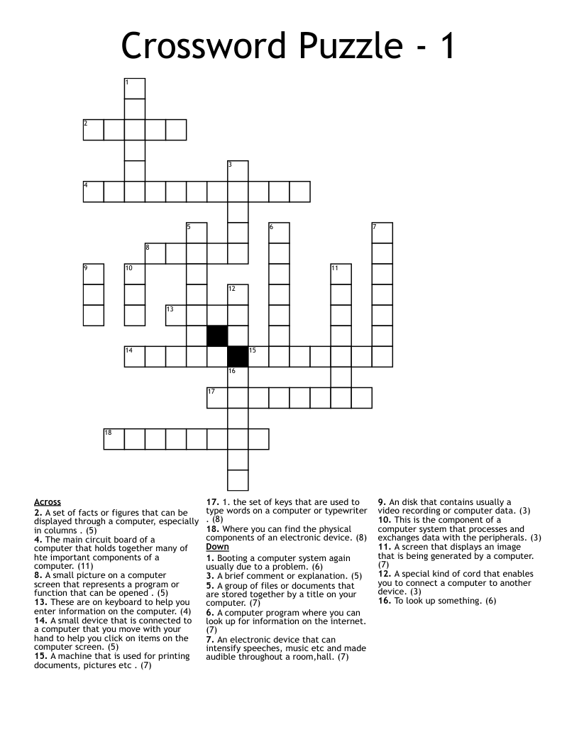 Crossword Puzzle - 1