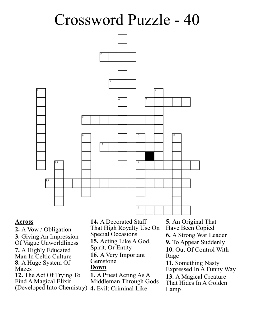 Crossword Puzzle - 40