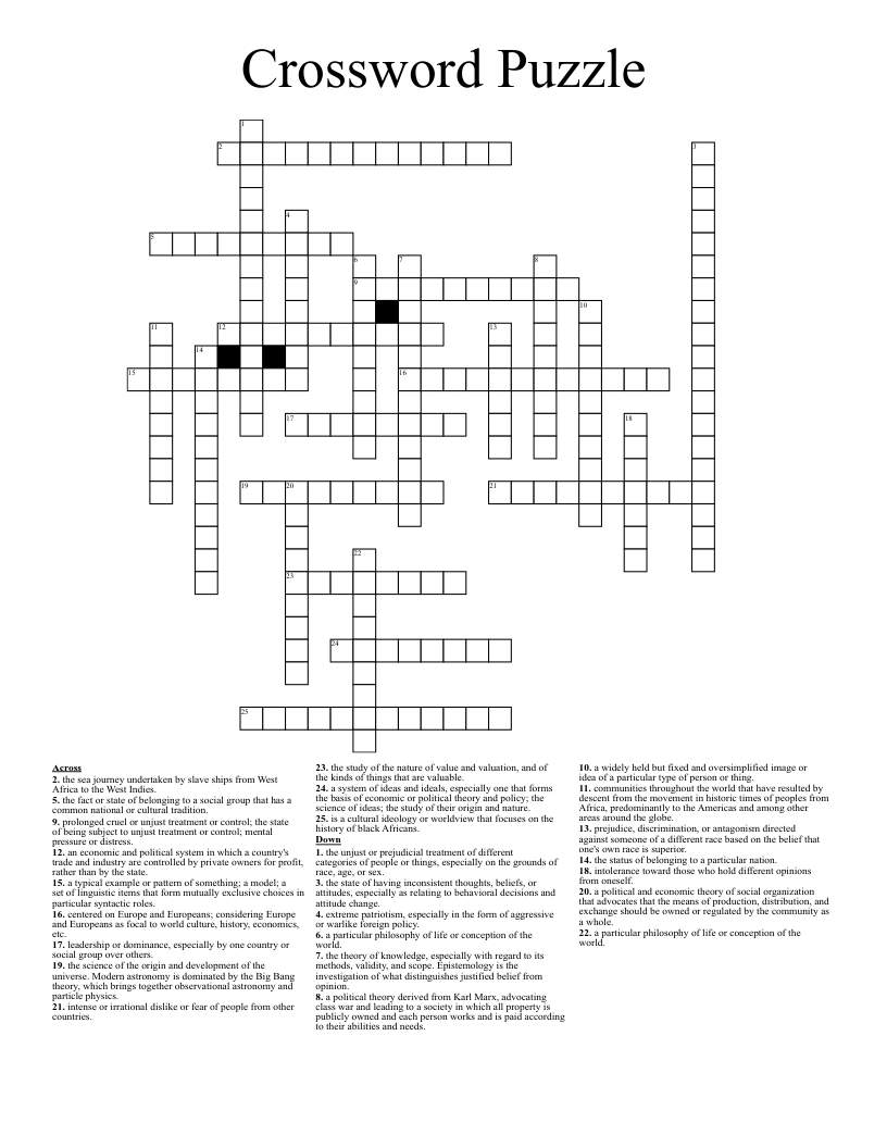 Crossword Puzzle 