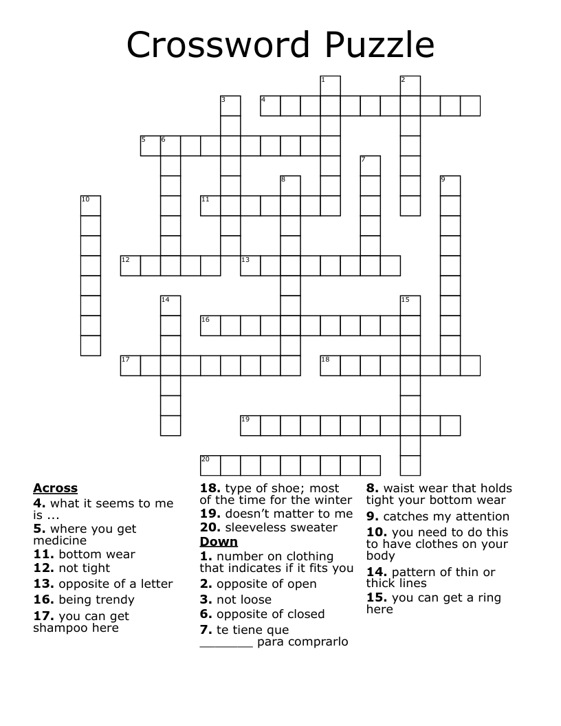 Crossword Puzzle 