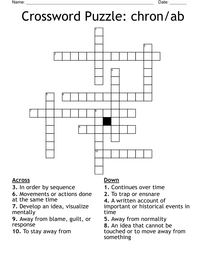 Crossword Puzzle: chron/ab