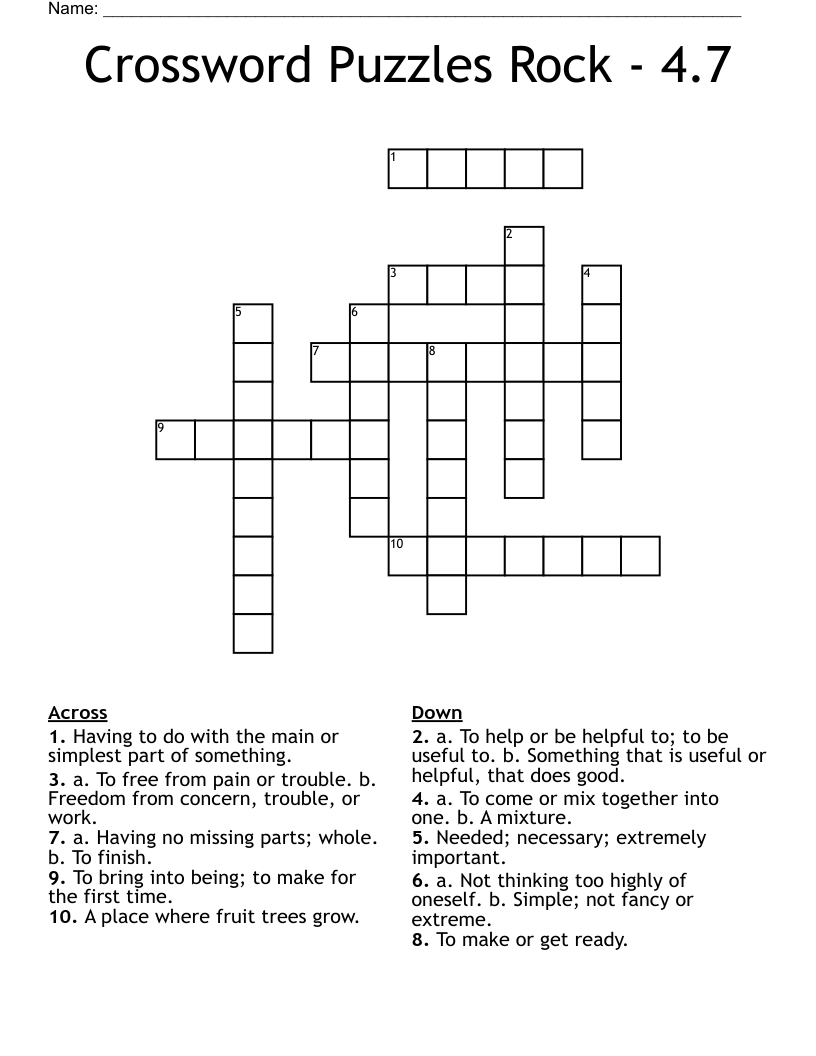 Crossword Puzzles Rock - 4.7