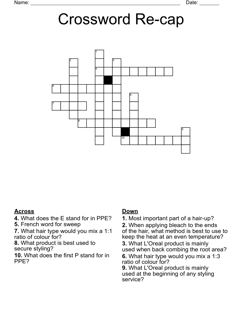 Crossword Re-cap