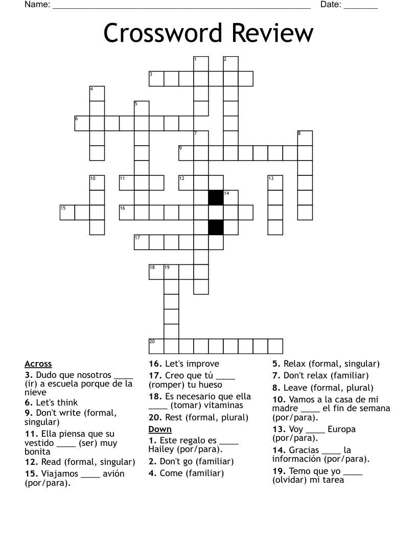 Crossword Review 