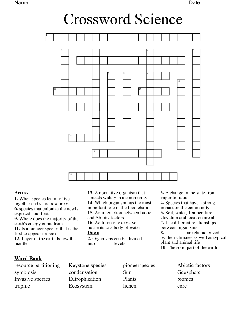 Crossword Science