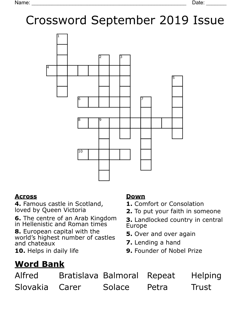 Crossword September 2019 Issue