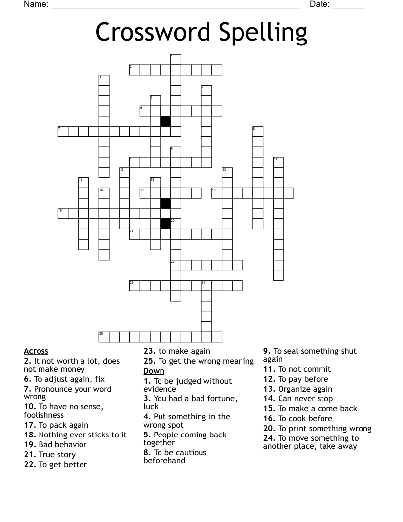Crossword Spelling