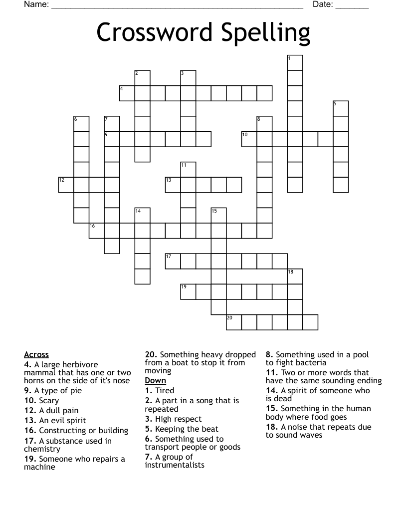 Crossword Spelling