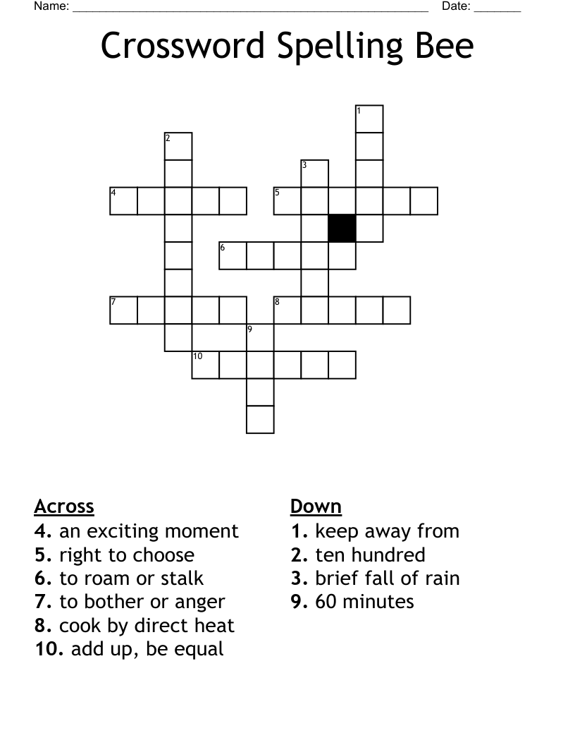 Crossword Spelling Bee