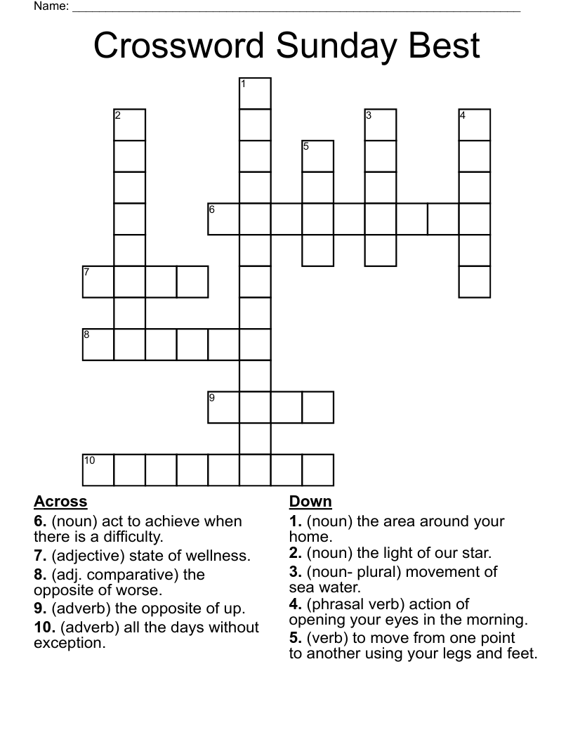 Crossword Sunday Best