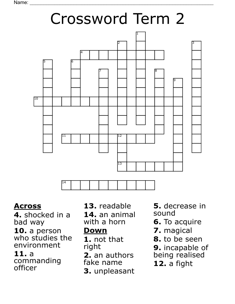 Crossword Term 2