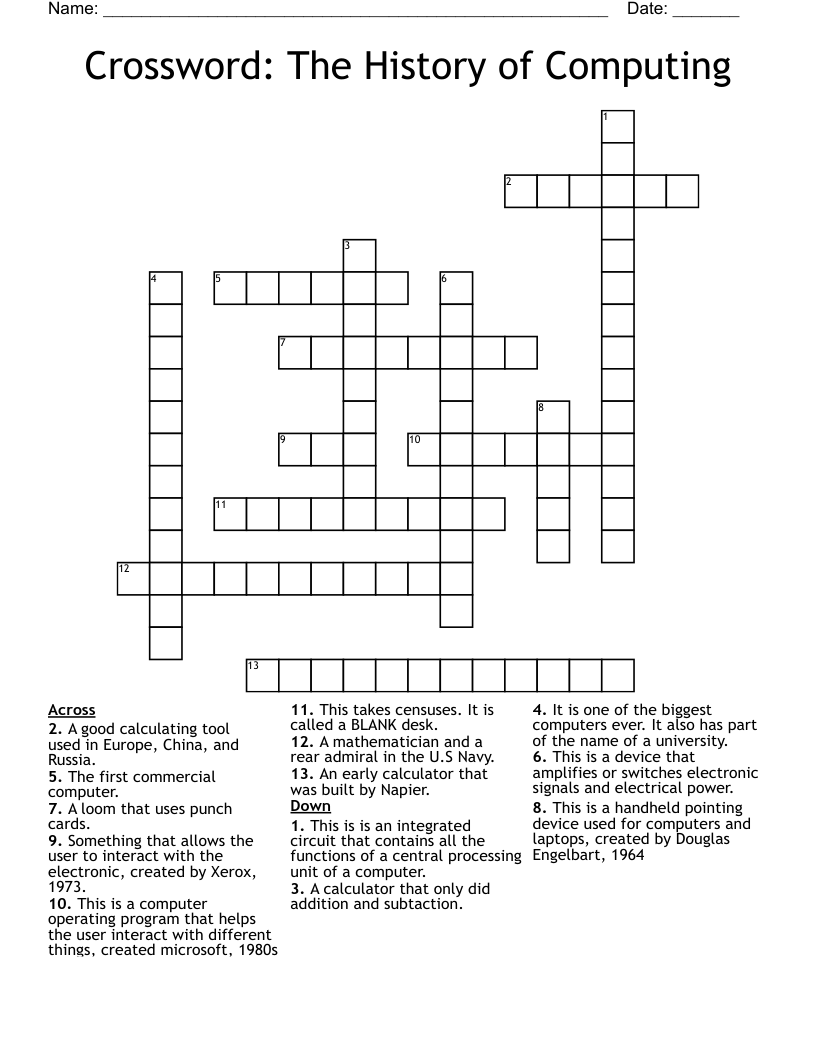 Crossword: The History of Computing