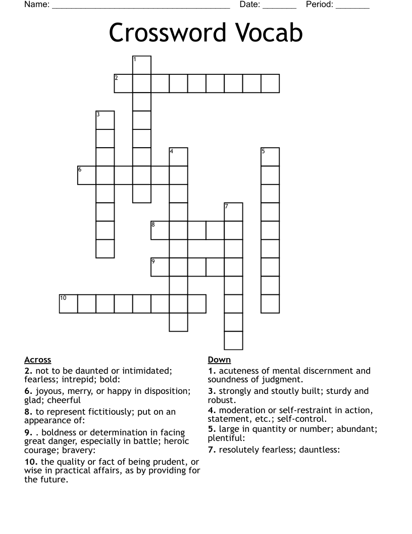 Crossword Vocab 