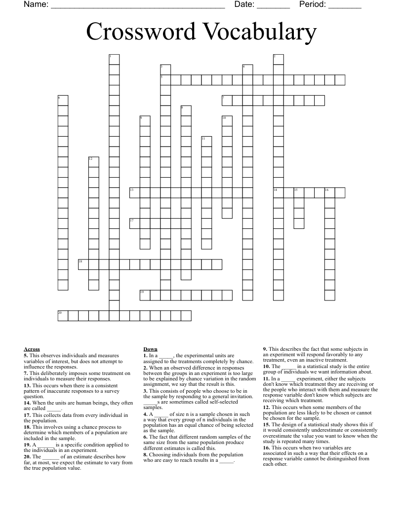 Crossword Vocabulary
