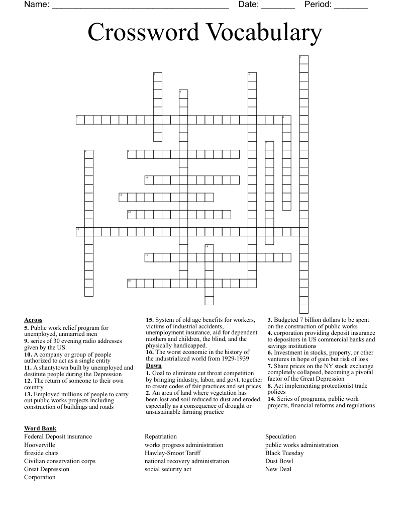 Crossword Vocabulary