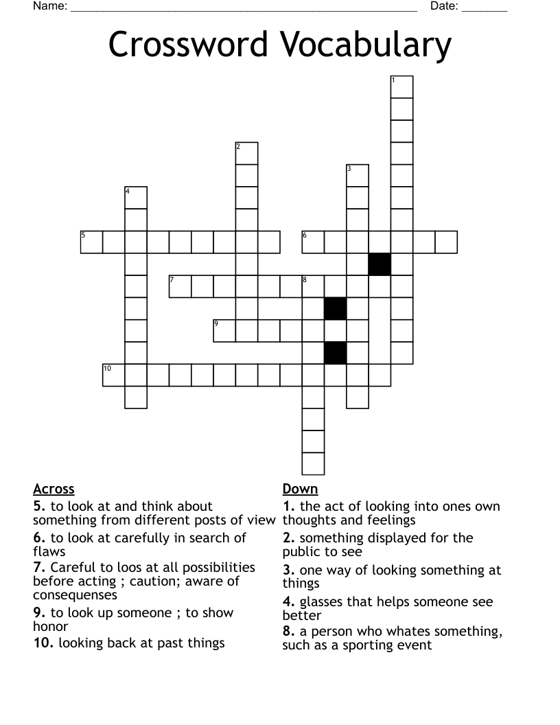 Crossword Vocabulary