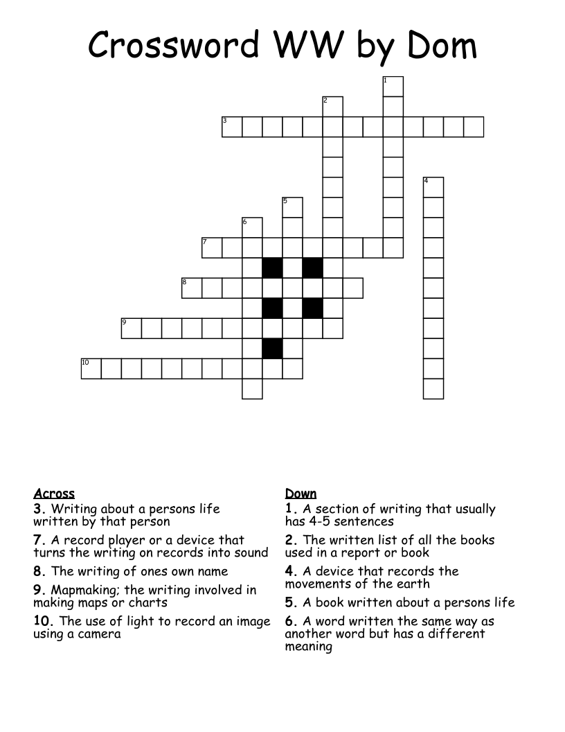 Crossword WW by Dom