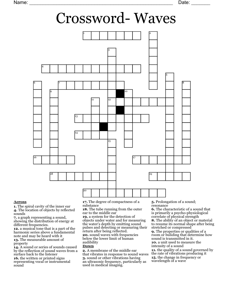 Crossword- Waves