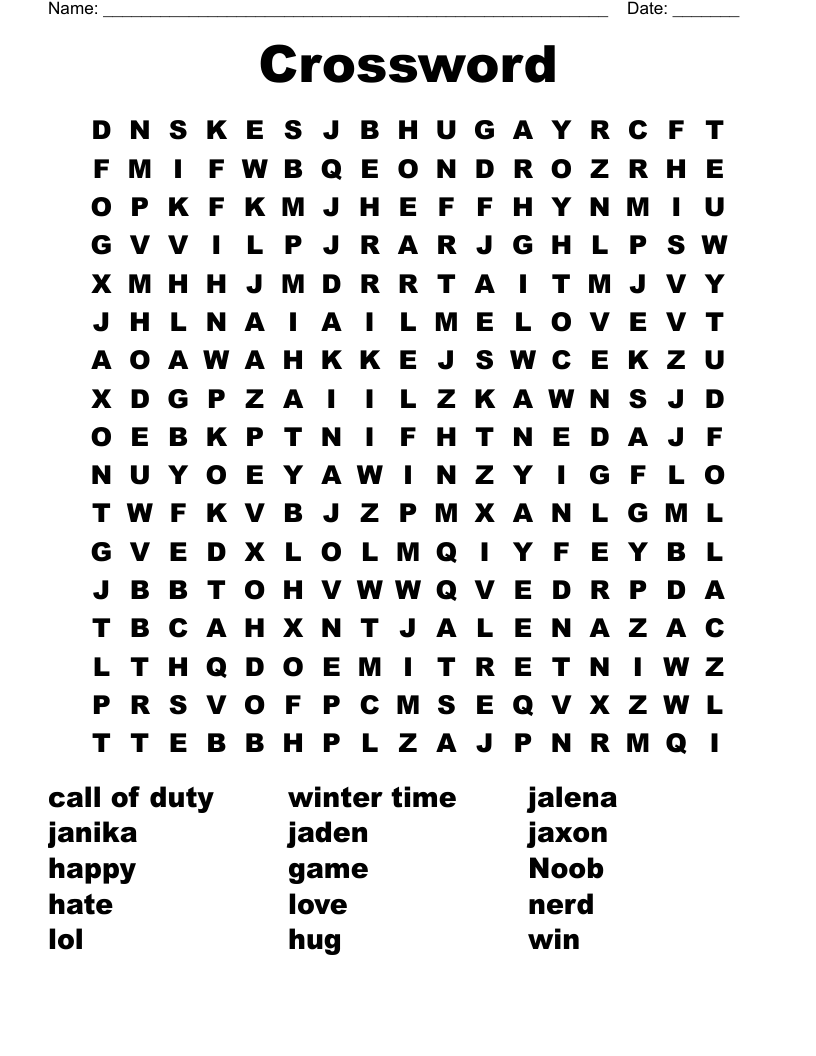 Crossword  Word Search