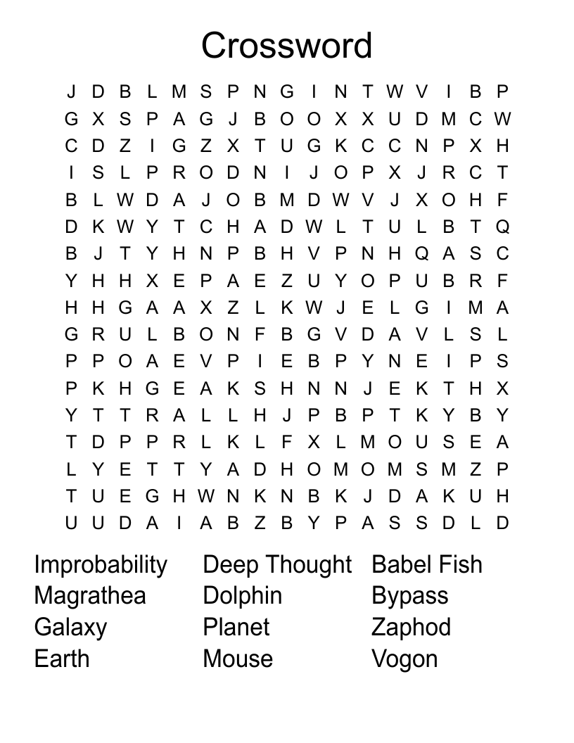 Crossword  Word Search
