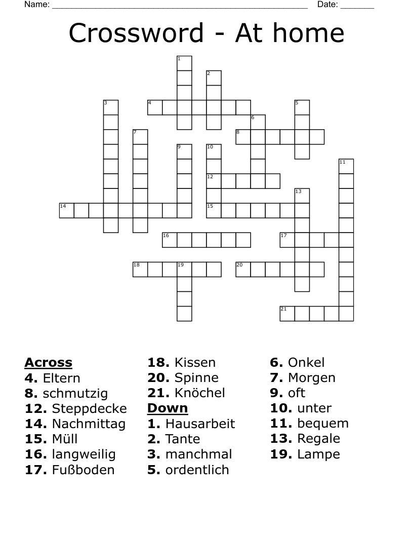 Crossword - At home