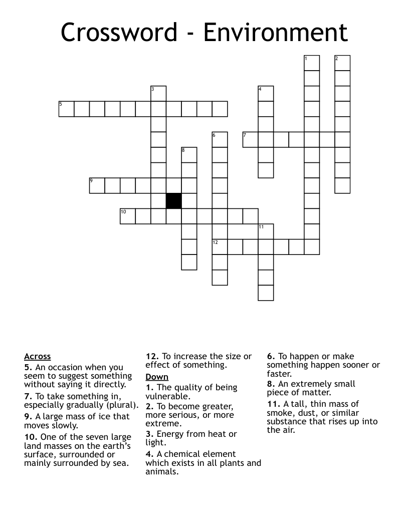 Crossword - Environment