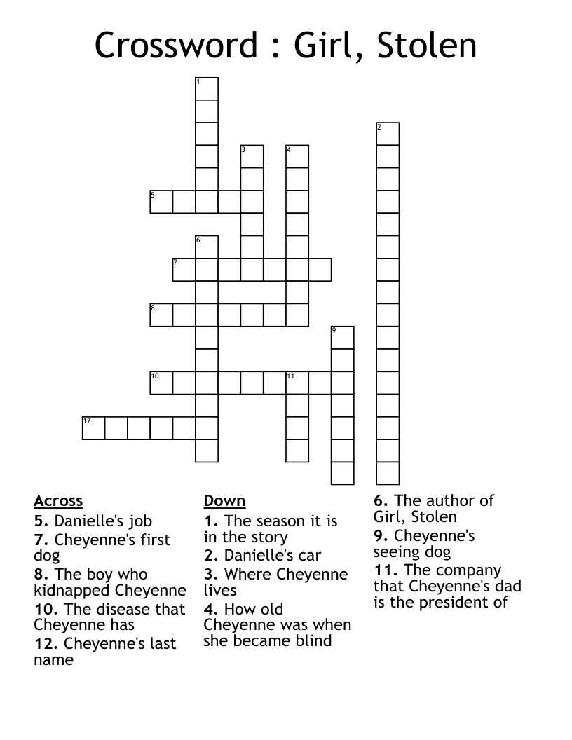 Crossword : Girl, Stolen