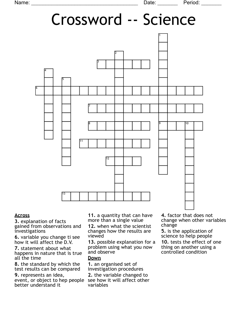 Crossword -- Science