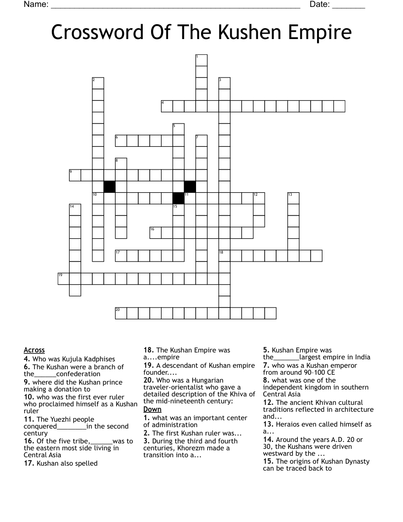 Crossword   Of  The Kushen Empire