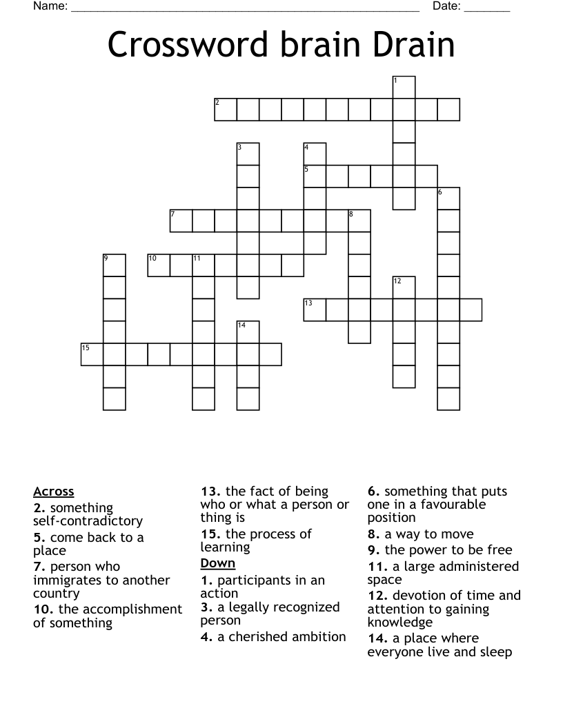 Crossword brain Drain