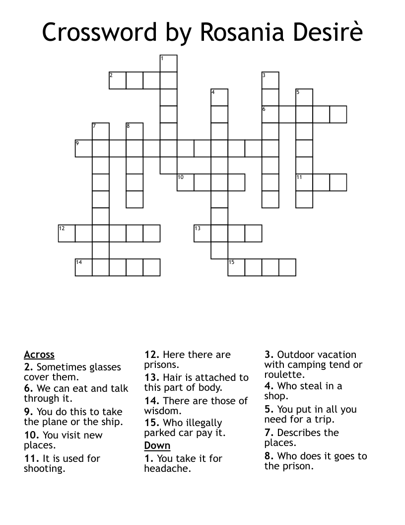 Crossword by Rosania Desirè