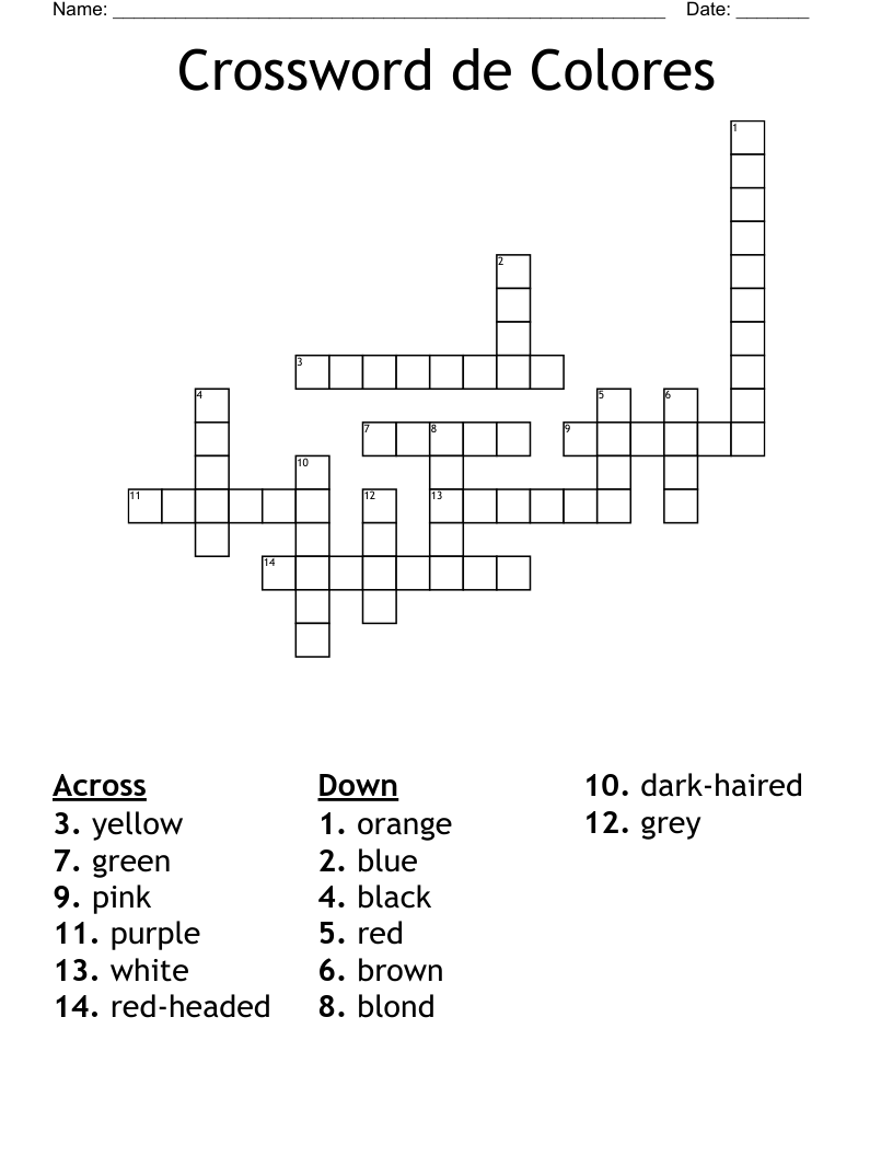 Crossword de Colores