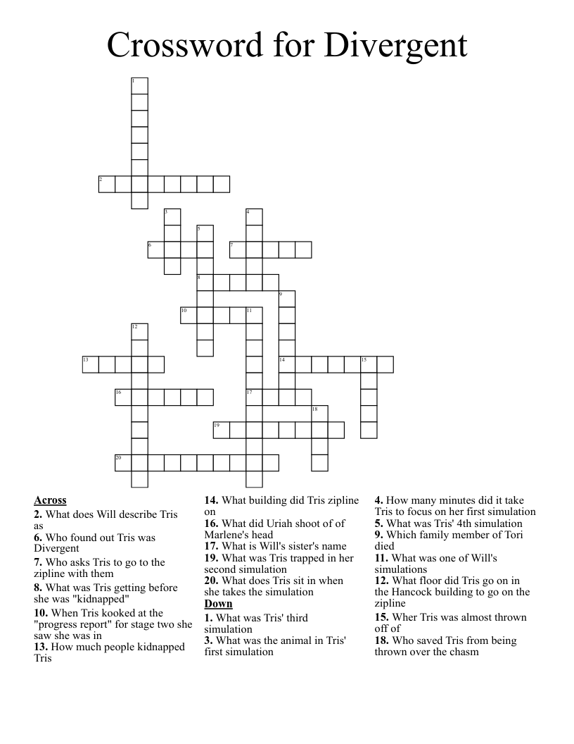 Crossword for Divergent