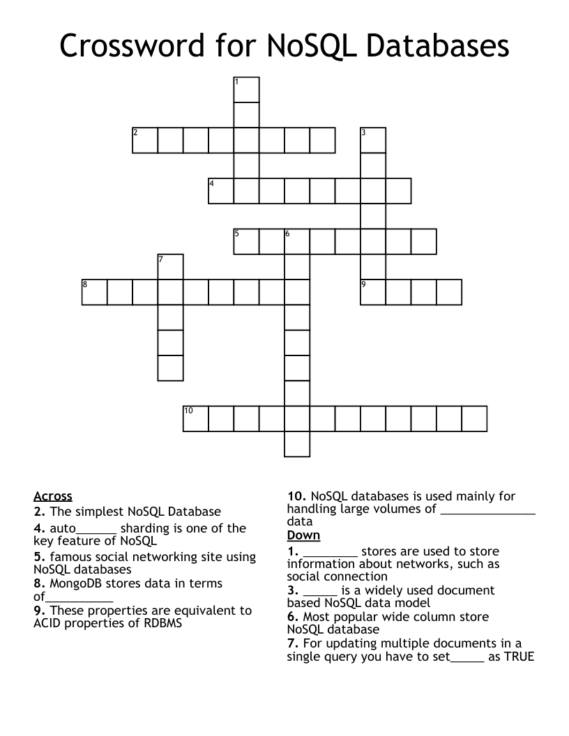 Crossword for NoSQL Databases