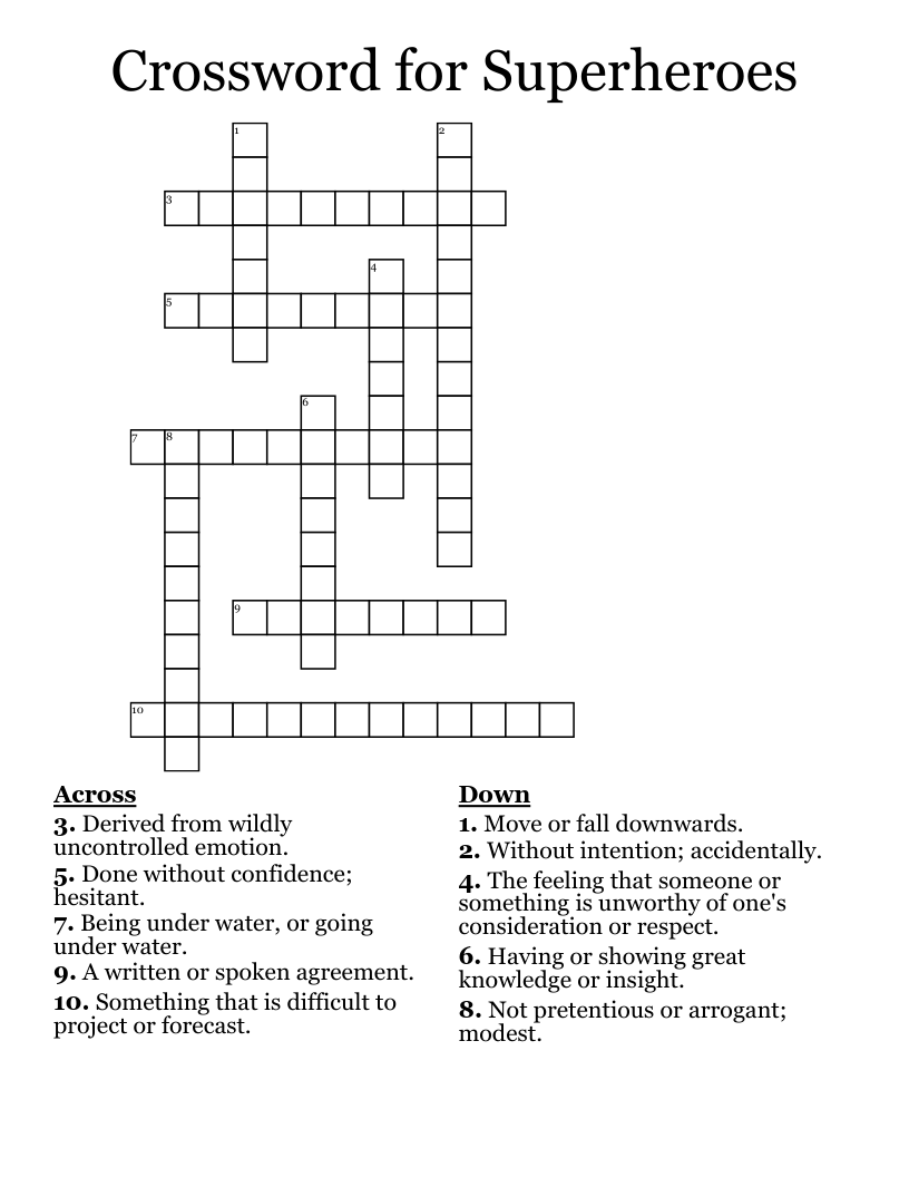 Crossword for Superheroes
