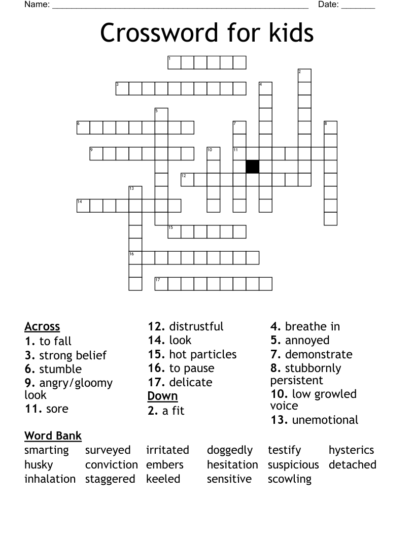 Crossword for kids