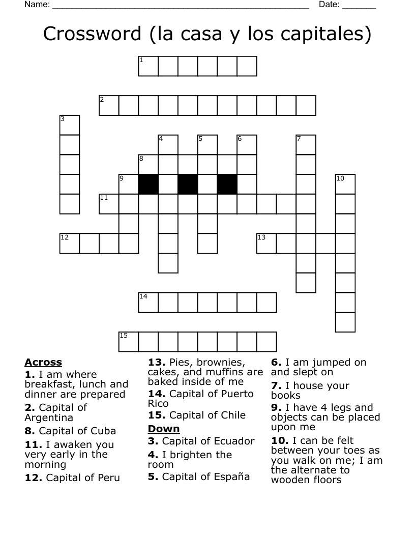 Crossword (la casa y los capitales)
