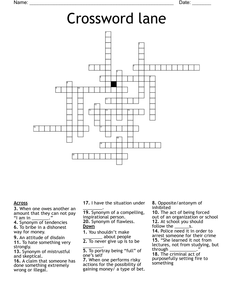Crossword lane