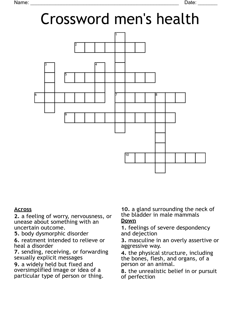 Crossword men's health